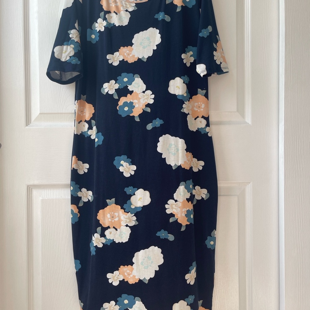 Floral & Navy Blue Dress